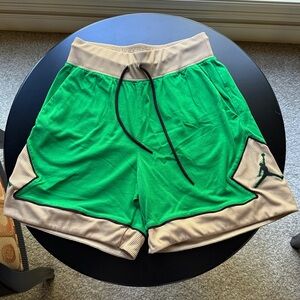 Brand New Jordan Green and Tan Diamond Shorts